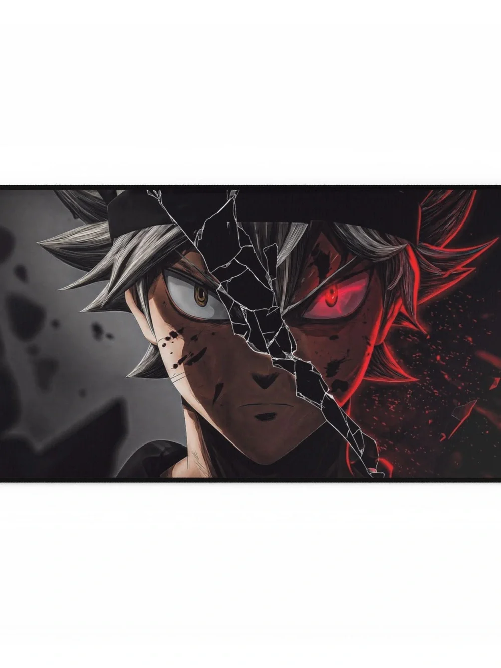 Anime Character Extended Desk Mat - Black & Red